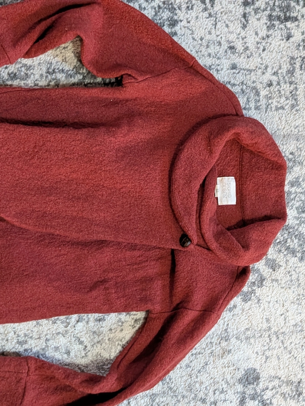 Sigrid Olsen Burgundy Funnel-Cowl Neck Sweater